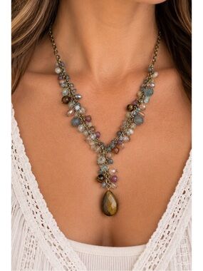 Avon Boho Multi-Bead Pendant Necklace
